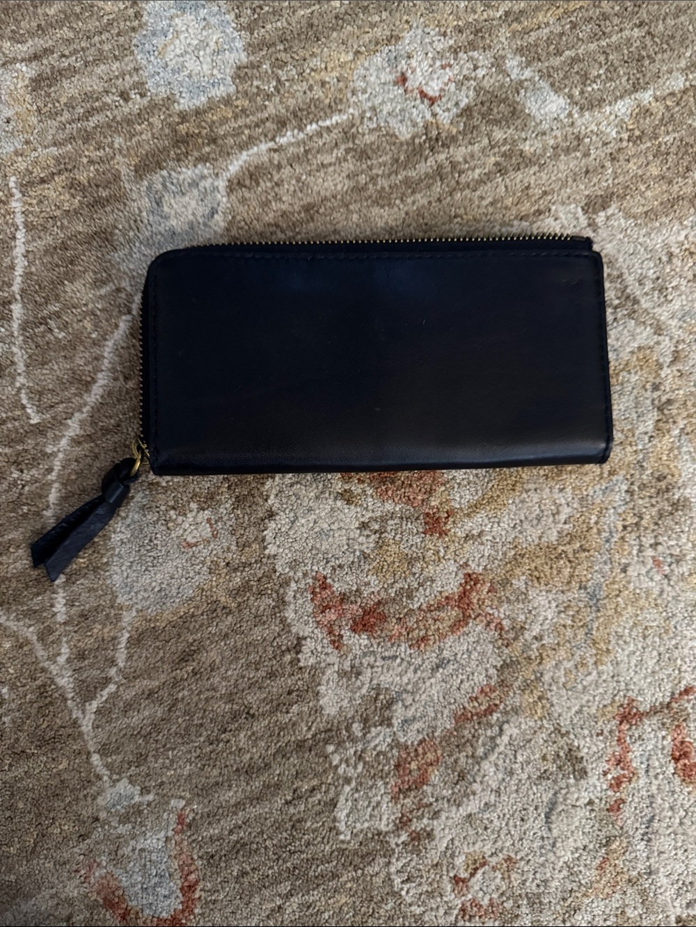 Madewell Black Zip-Around Leather Wallet